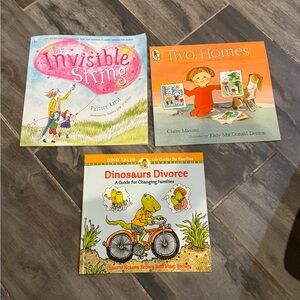 Children's Book Set - The Invisible String, Two Homes, Dinosaurs Divorce